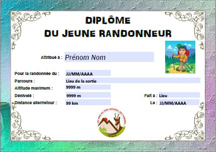 Diplôme du jeune randonneur